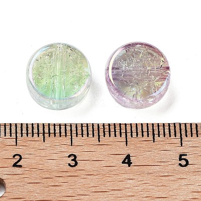 UV Plating Rainbow Iridescent Acrylic Beads X-OACR-F009-07-1