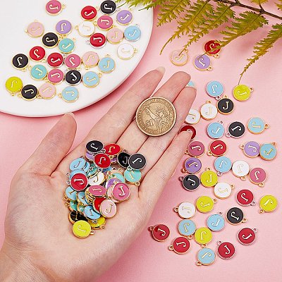 120Pcs 12 Colors Golden Plated Alloy Charms ENAM-SZ0001-64J-1