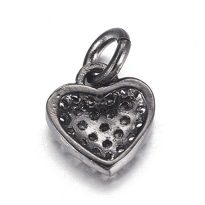 Brass Micro Pave Cubic Zirconia Charms LS-ZIRC-P060-41B-1