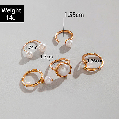 5Pcs Alloy Finger Rings Sets WG7802C-38-1