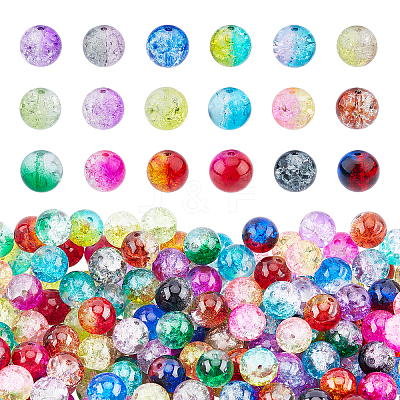 DIY Baking Paint Crackle Glass Beads Stretch Bracelet Making Kits DIY-PH0004-54A-1