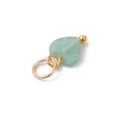 Natural Mixed Gemstone Heart Charms X-PALLOY-JF04905-01-1