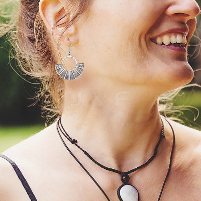 4 Sets 4 Style Tibetan Style Alloy Geometry Dangle Earrings for Women EJEW-AN0003-86-1