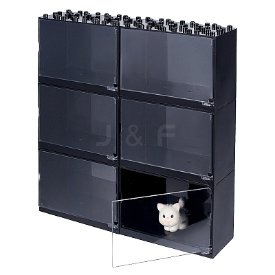 Rectangle Acrylic Minifigures Display Case ODIS-WH0025-223B-1