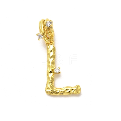 Rack Plating Brass Micro Pave Cubic Zirconia European Dangle Charms KK-L210-015G-L-1