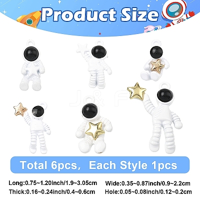6Pcs 6 Styles Spray Painted Alloy Pendants FIND-YW0010-65-1