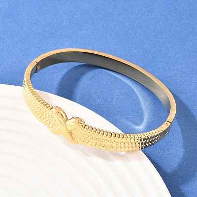 304 Stainless Steel Hinged Bangles for Women BJEW-Z155-01G-1