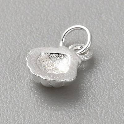 925 Sterling Silver Shell Shape Charms with Jump Rings & 925 Stamp FIND-WH0170-98B-1