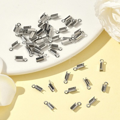 Tarnish Resistant 304 Stainless Steel Folding Crimp Ends X-STAS-R063-28-1