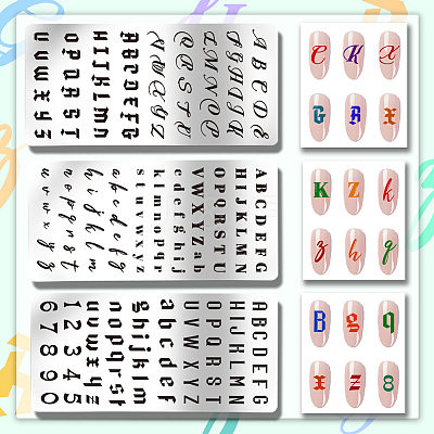 Stainless Steel DIY Nail Art Templates MRMJ-WH0092-026-1