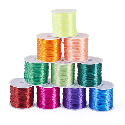 10 Rolls 10 Colors Flat Elastic Crystal Thread EW-TA0001-07-1
