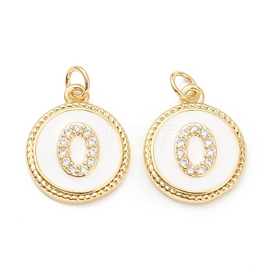 Brass Micro Pave Clear Cubic Zirconia Charms ZIRC-J040-44G-00-1