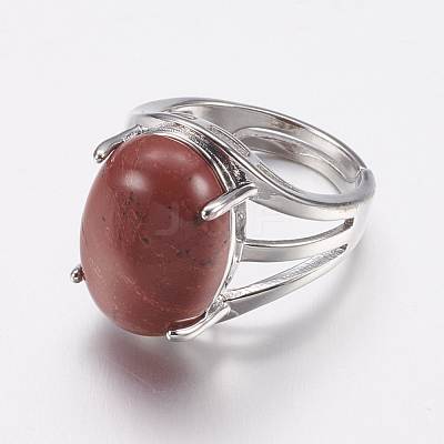Synthetic Red Jasper Wide Band Finger Rings RJEW-K224-A03-1