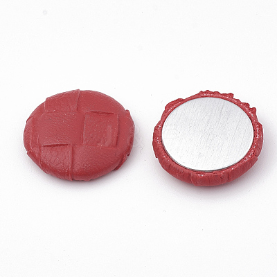 Imitation Leather Covered Cabochons WOVE-N006-02F-1