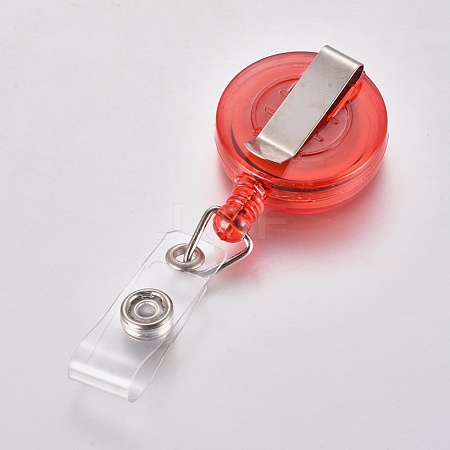 Transparent Plastic Retractable Badge Reel AJEW-WH0102-24-1