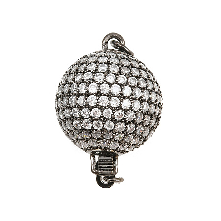 Brass Micro Pave Clear Cubic Zirconia Box Clasps CU-CBA8324-01B-1