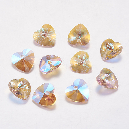 Faceted Glass Rhinestone Charms RGLA-F054-6x6-223PS-1