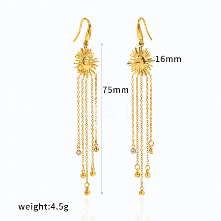 304 Stainless Steel Rhinestone Dangle Earrings WG3BE84-01-1