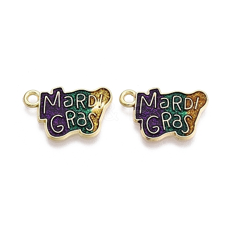 Carnival/Mardi Gras Theme Alloy Enamel & Glitter Powder Pendants ENAM-T020-53I-RS-1