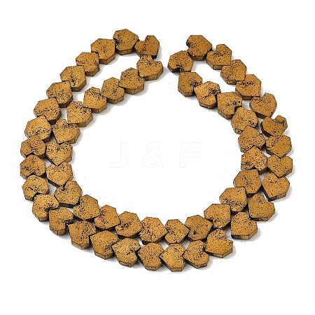 Electroplated Natural Lava Rock Beads Strands G-K388-04B-02-1