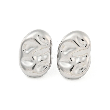 Non-Tarnish Oval 304 Stainless Steel Ear Studs EJEW-L290-014P-1