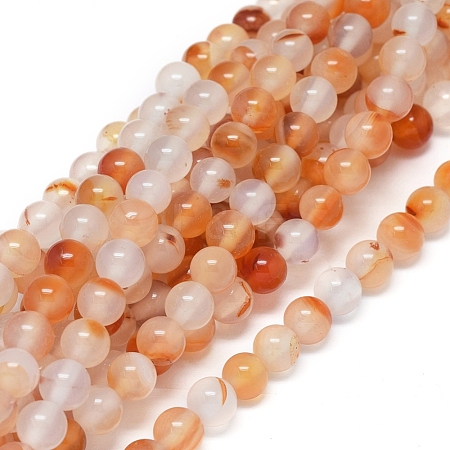 Natural Agate Beads Strands G-D0005-19-6mm-1