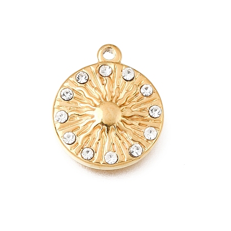 304 Stainless Steel Rhinestone Pendants STAS-E531-13G-B-1