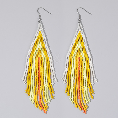 Bohemian Style Handmade Beaded Tassel Earrings for Women JF0314-10-1