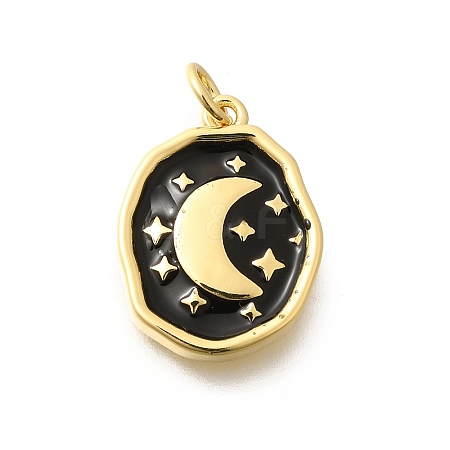 Rack Plating Brass Enamel Pendants KK-L225-029G-05-1