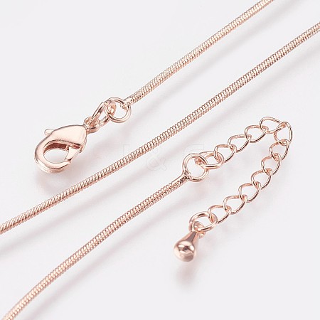 Long-Lasting Plated Brass Snake Chain Necklaces LS-NJEW-K112-04RG-NF-1