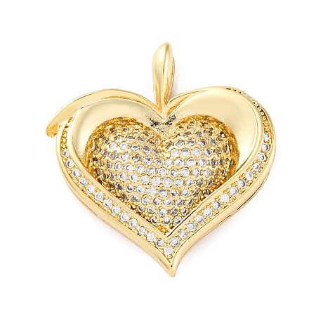 Brass Micro Pave Cubic Zirconia Pendants KK-S510-32G-01-1