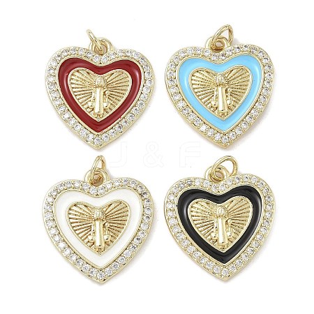 Brass Micro Pave Cubic Zirconia Pendants KK-K368-15G-1