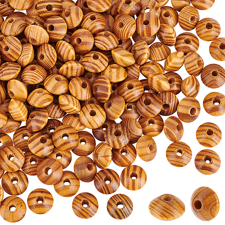 Wood European Rondelle Beads WOOD-WH0029-52-1