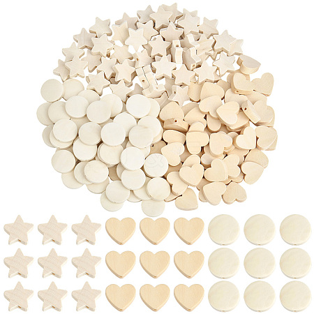 180Pcs 3 Styles Wood Beads WOOD-PA0001-63-1