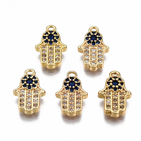 Brass Micro Pave Cubic Zirconia Charms KK-Q277-070-NF-1