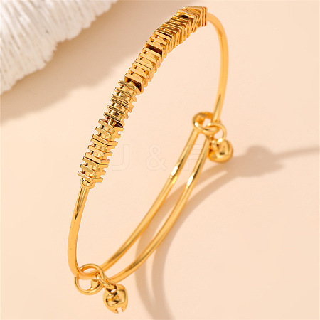 Adjustable Brass Charm Bangles WGD0058-04-1