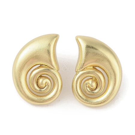 Snail Brass Stud Earrings for Women EJEW-Q389-06G-1