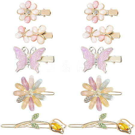 2 Bags Alloy & Resin Hair Clips Kits PHAR-SC0001-004-1