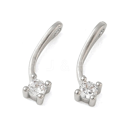 Brass Pave Clear Cubic Zirconia Charms CU-CBA9FFD-11P-02-1
