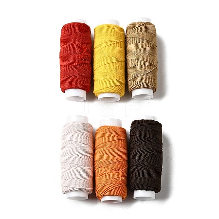 6Pcs 6 Colors Round Polyester Ultra-Thin Elastic Thread for Sewing Machines EW-K001-01B-0.5mm-1