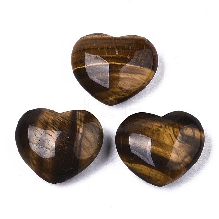 Natural Tiger Eye Heart Love Stone G-N0326-56E-1