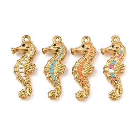 304 Stainless Steel Enamel Pendants STAS-C150-06A-G-1