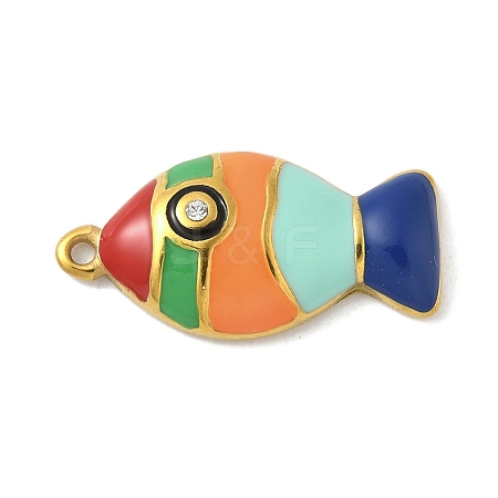 304 Stainless Steel Enamel Pendants STAS-K306-21G-01-1