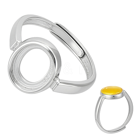 1Pc 925 Sterling Silver Adjustable Ring Components STER-BC0003-97F-P-1