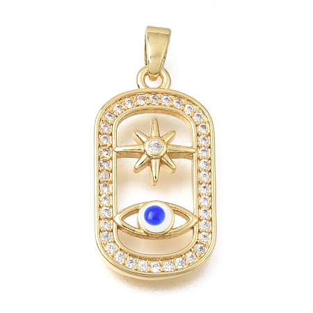 Brass Micro Pave Clear Cubic Zirconia Pendants KK-C263-22G-G-1