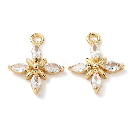Brass Micro Pave Cubic Zirconia Pendants KK-A295-04G-1