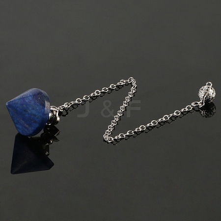 Natural Lapis Lazuli Pointed Dowsing Pendulums PW-WG491EC-06-1