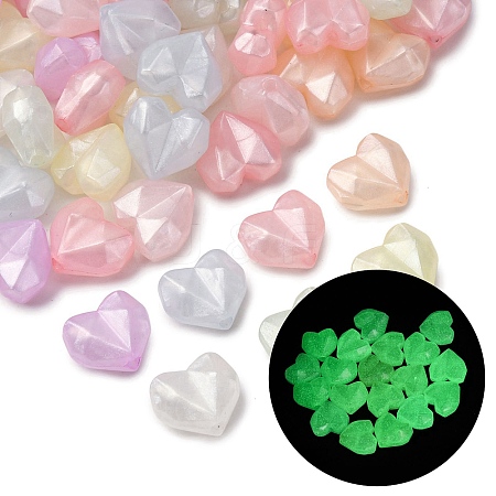 Luminous Transparent Acrylic Beads LACR-S001-14B-1