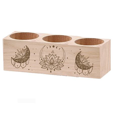 3 Hole Wood Candle Holders DIY-WH0375-004-1