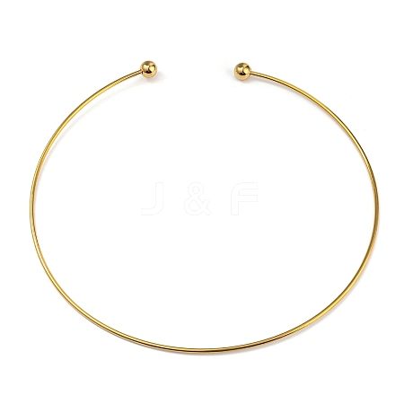 Vacuum Plating 202 Stainless Steel Wire Choker Necklace NJEW-H011-05G-1